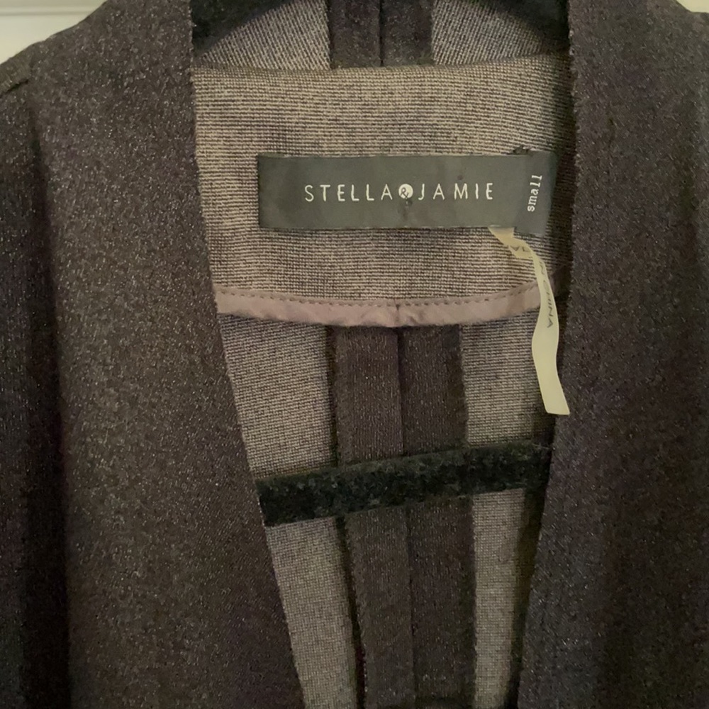 Black Drape Front Jacket With Leather Sleeves - image 4